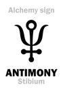 Alchemy: ANTIMONY (Stibium) Royalty Free Stock Photo